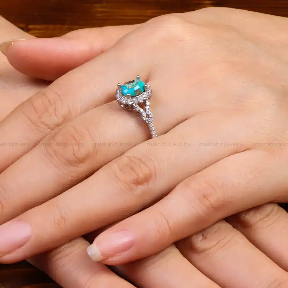 انگشتر فیروزه شجری زنانه کد 27613