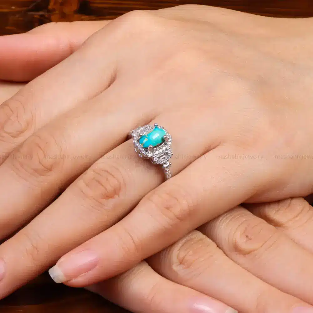 انگشتر فیروزه شجری زنانه کد 27615