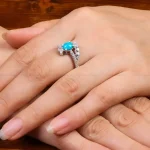 انگشتر فیروزه عجمی زنانه کد 27618