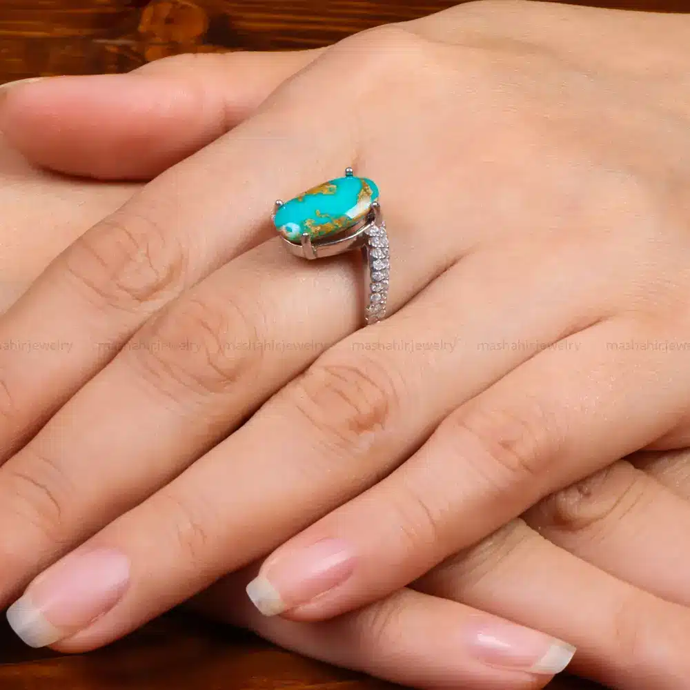 انگشتر فیروزه شجری زنانه کد 27621