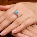 انگشتر فیروزه عجمی زنانه کد 27623