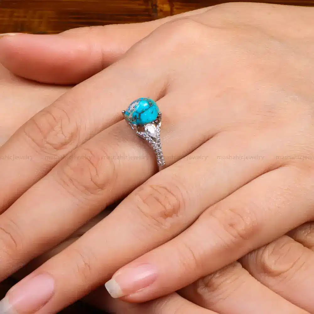 انگشتر فیروزه شجری زنانه کد 27637