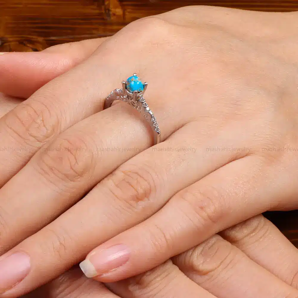 انگشتر فیروزه شجری زنانه کد 27638