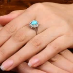 انگشتر فیروزه عجمی زنانه کد 27639