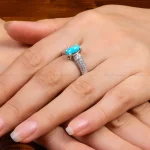 انگشتر فیروزه عجمی زنانه کد 27649