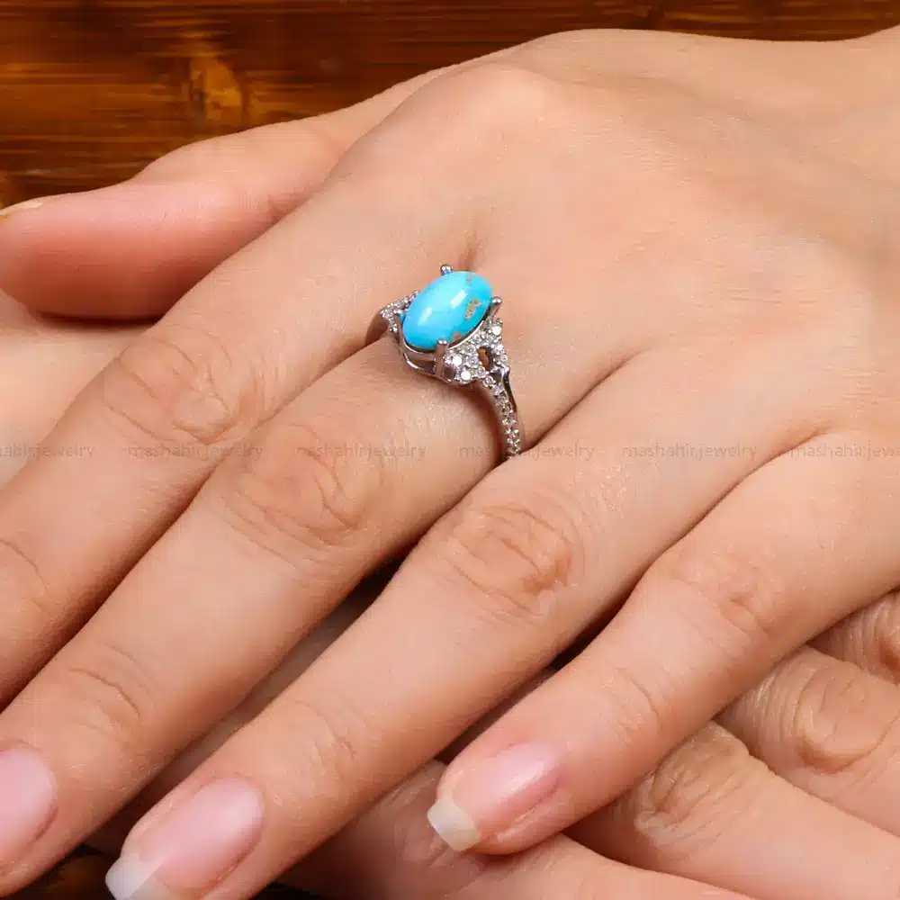 انگشتر فیروزه شجری زنانه کد 27664