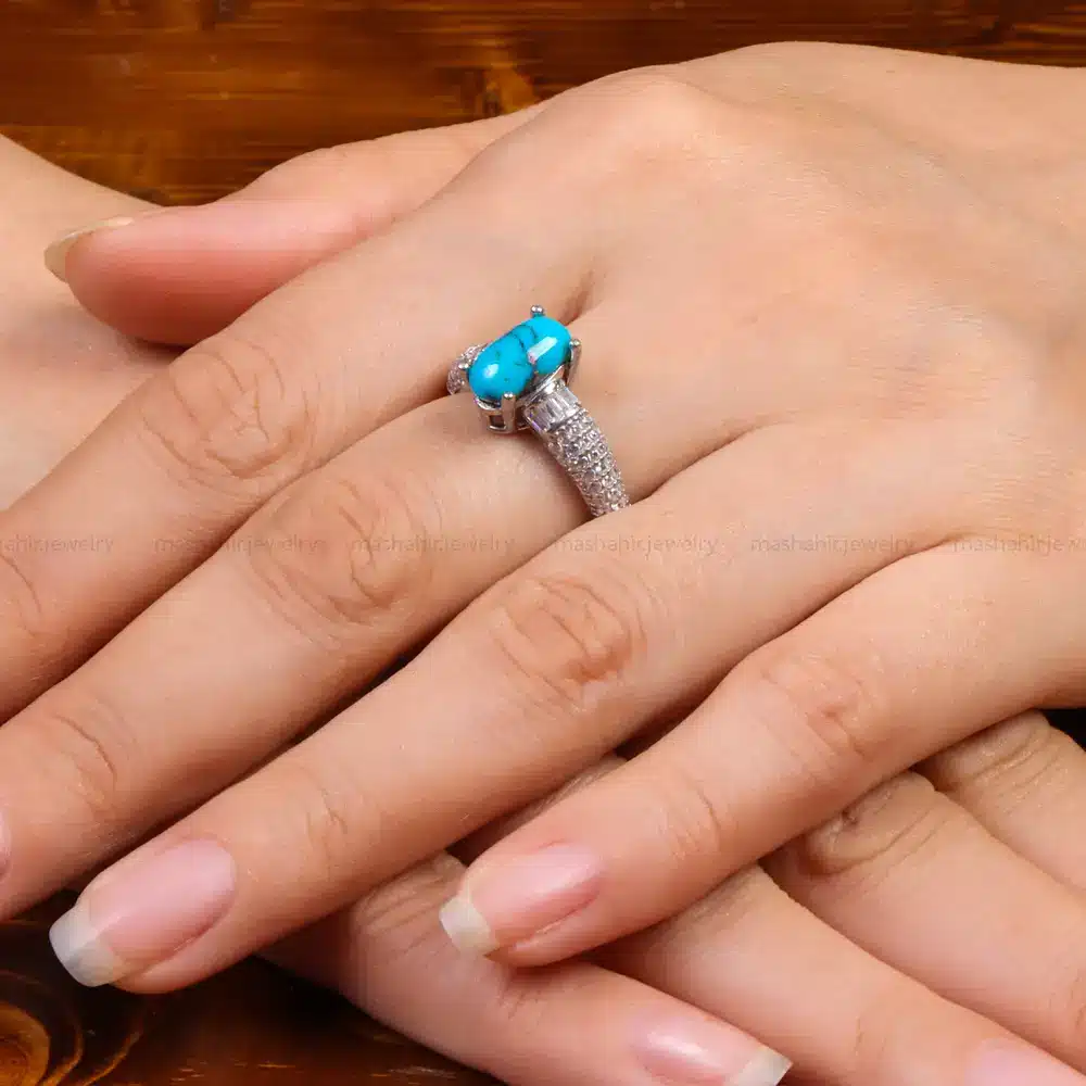 انگشتر فیروزه شجری زنانه کد 27669