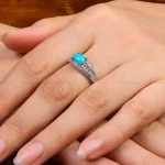 انگشتر فیروزه عجمی زنانه کد 27670