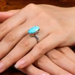 انگشتر فیروزه عجمی زنانه کد 27671