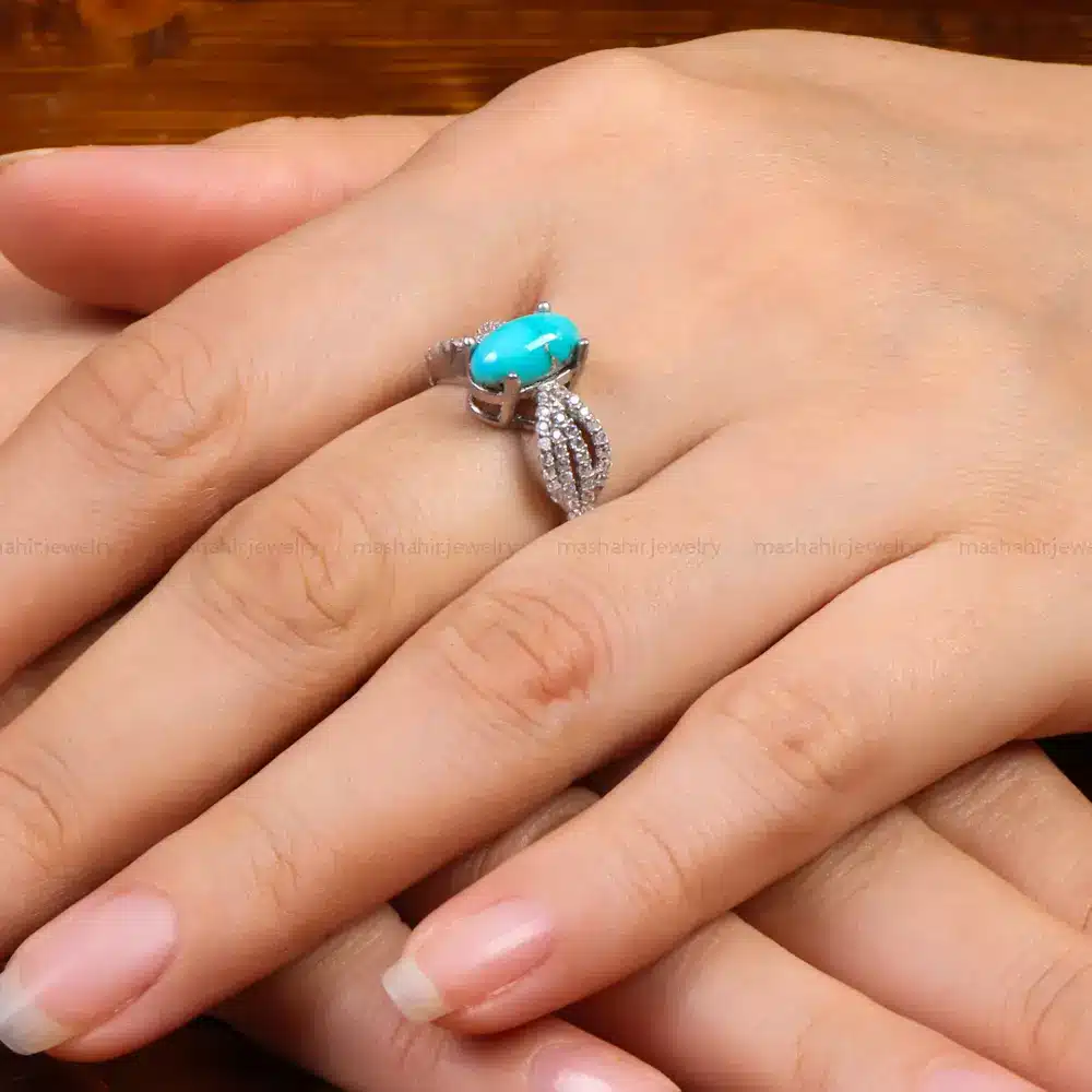 انگشتر فیروزه شجری زنانه کد 27677