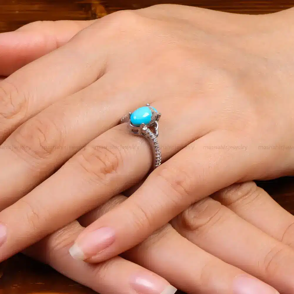 انگشتر فیروزه شجری زنانه کد 27682