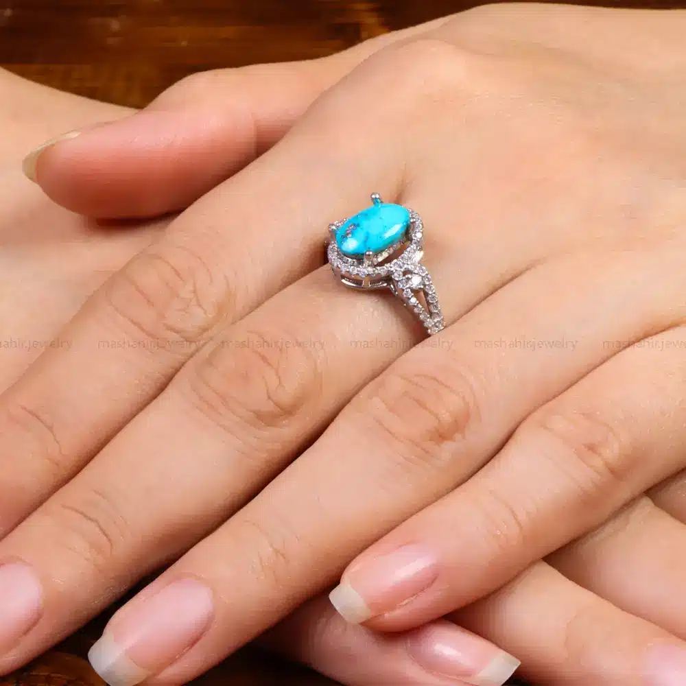 انگشتر فیروزه شجری زنانه کد 27685