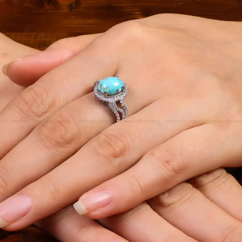 انگشتر فیروزه شجری زنانه کد 27692