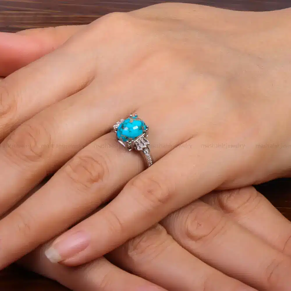 انگشتر فیروزه شجری زنانه کد 27696