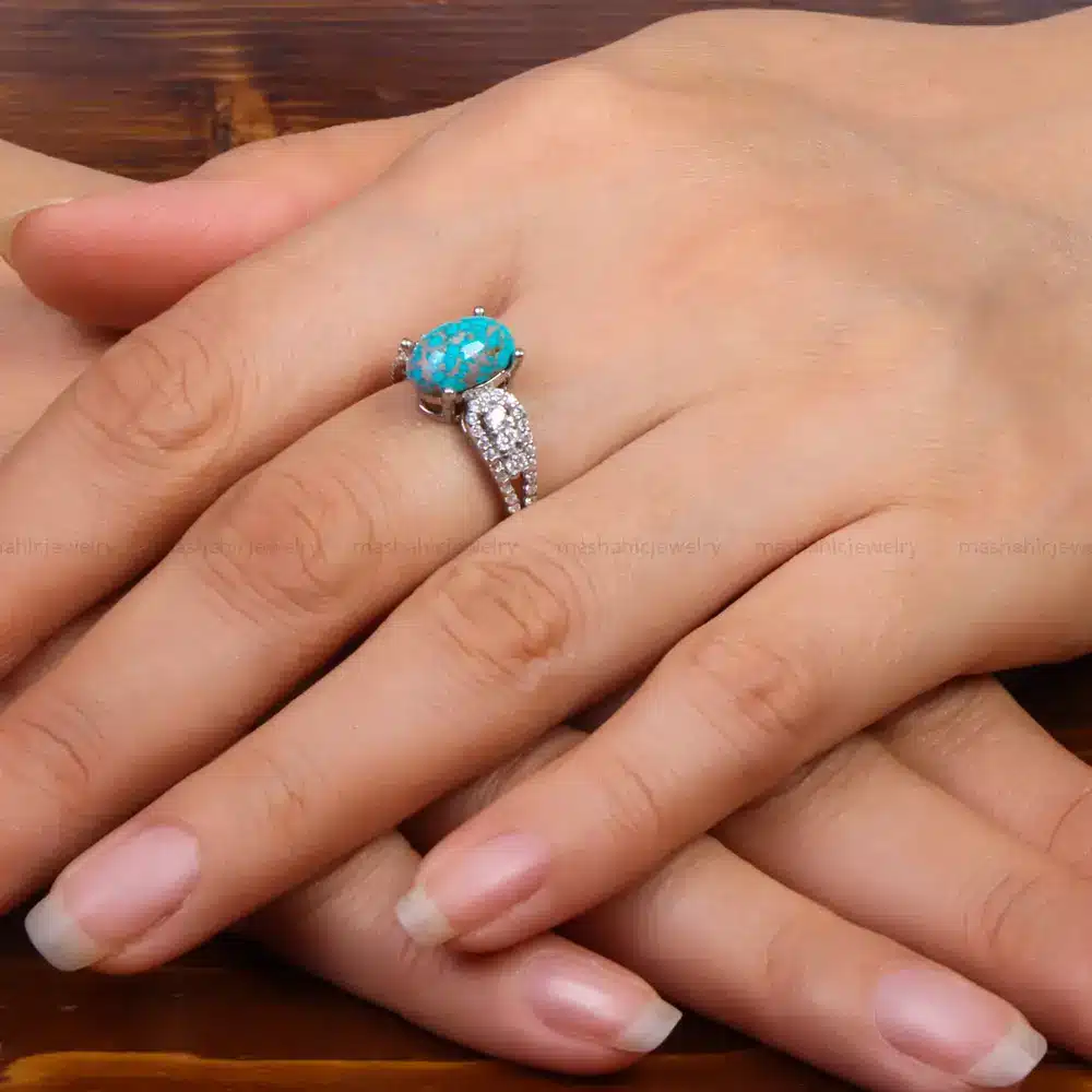 انگشتر فیروزه شجری زنانه کد 27697