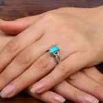 انگشتر فیروزه عجمی زنانه کد 27698