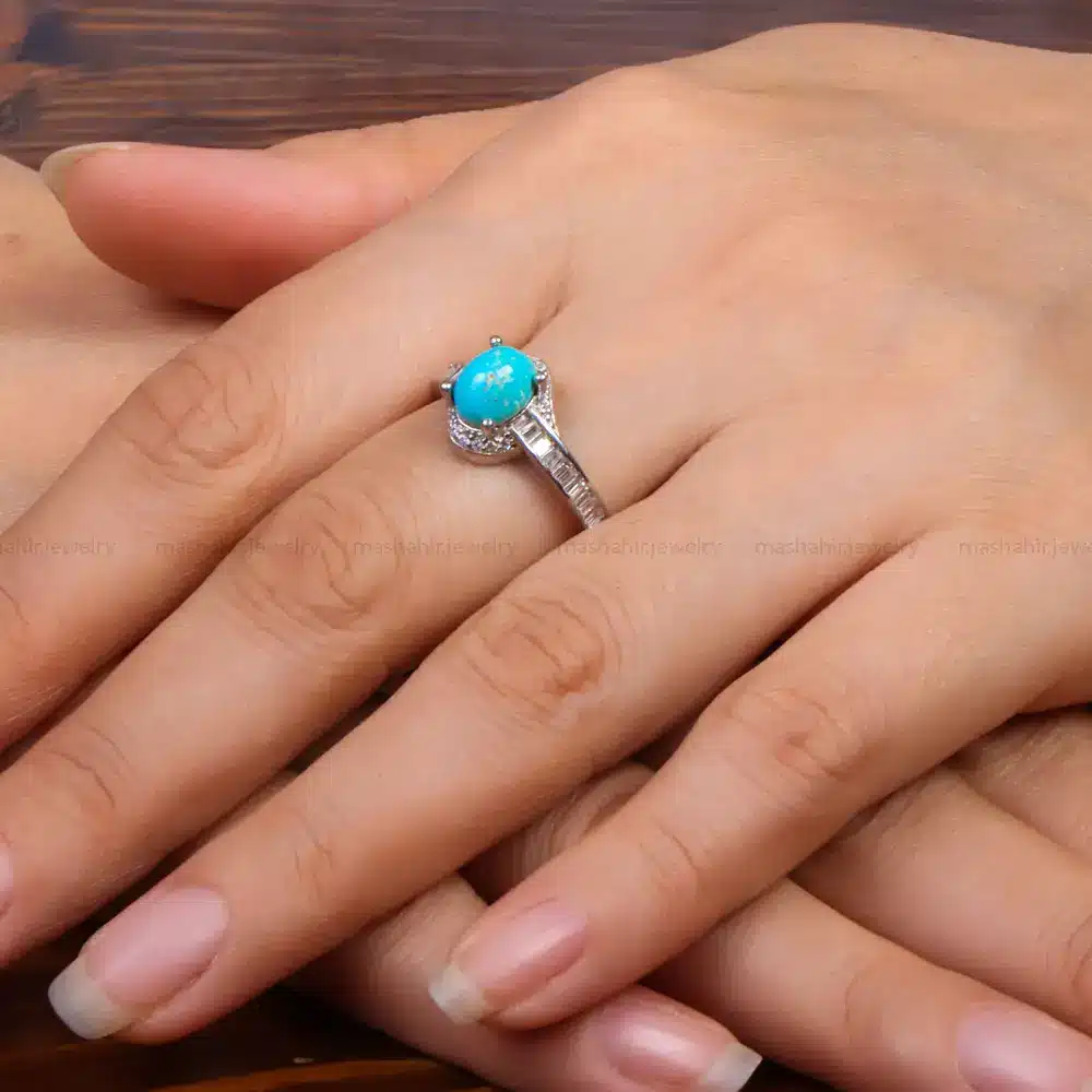 انگشتر فیروزه شجری زنانه کد 27699