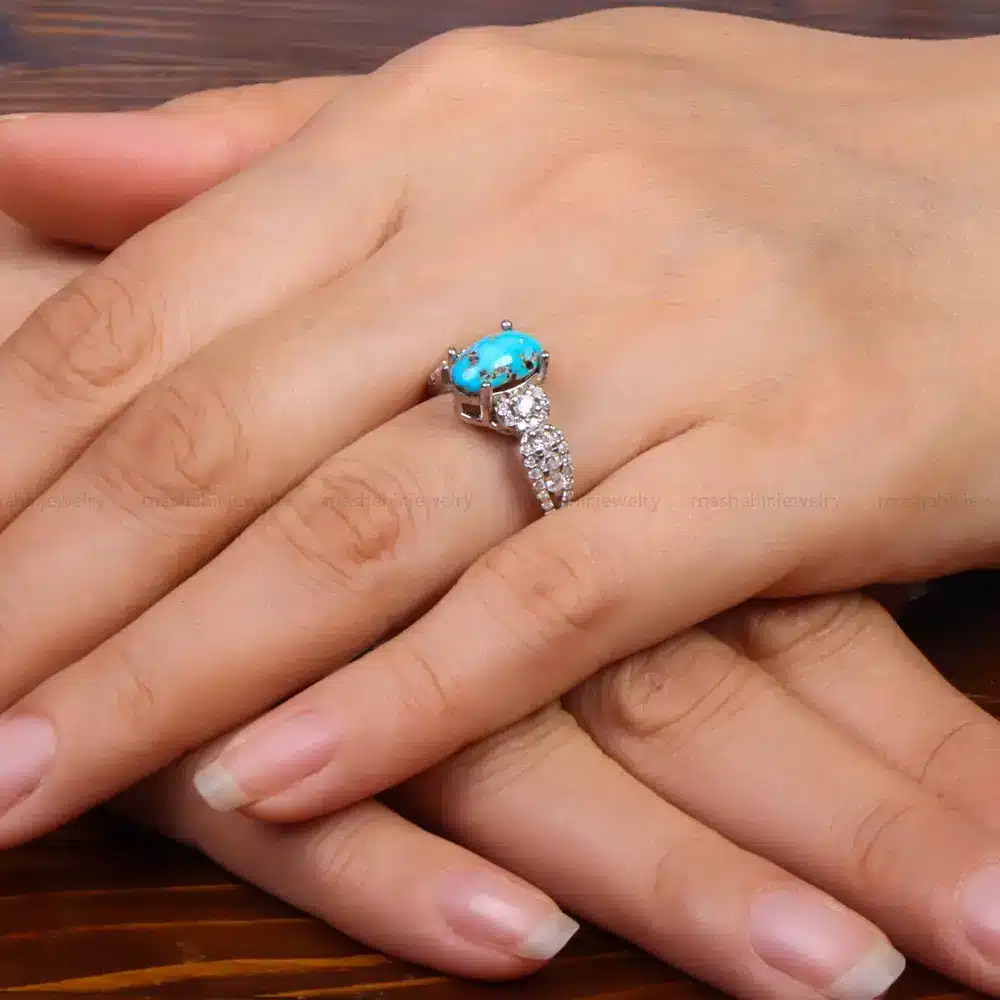 انگشتر فیروزه شجری زنانه کد 27701