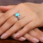 انگشتر فیروزه عجمی زنانه کد 27710