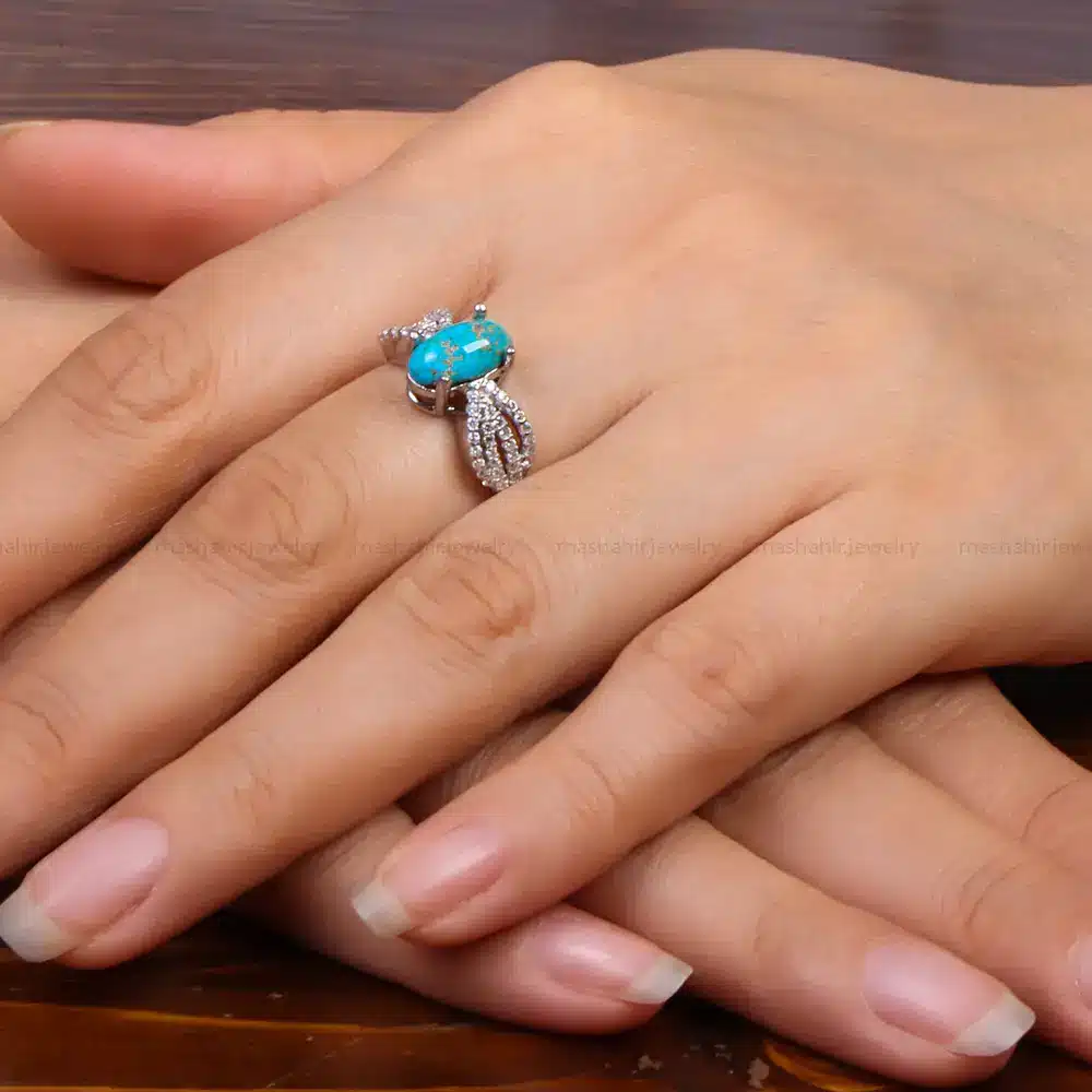انگشتر فیروزه شجری زنانه کد 27711