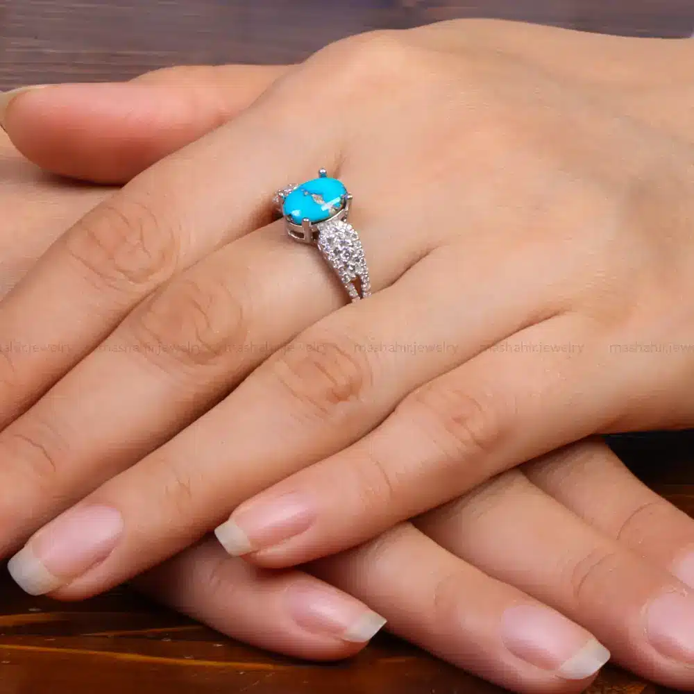 انگشتر فیروزه شجری زنانه کد 27726