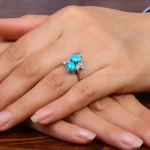انگشتر فیروزه عجمی زنانه کد 27728