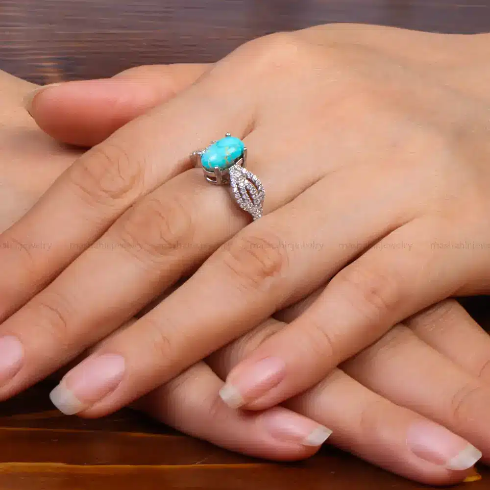 انگشتر فیروزه شجری زنانه کد 27734
