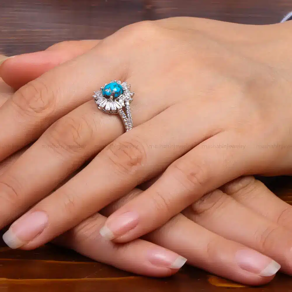 انگشتر فیروزه شجری زنانه کد 27737