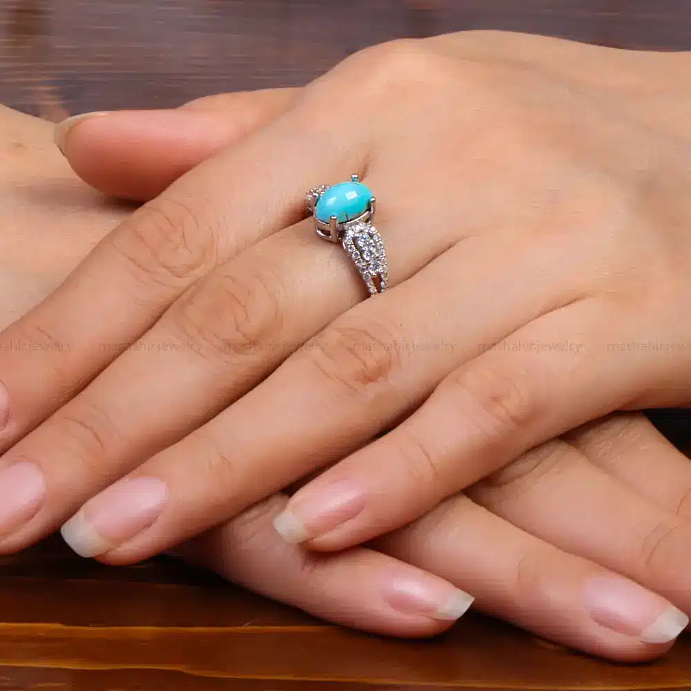 انگشتر فیروزه شجری زنانه کد 27740