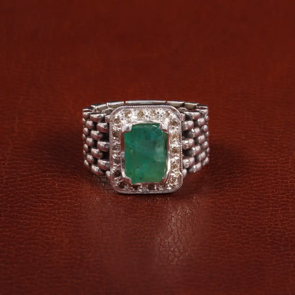 انگشتر زمرد مردانه کد 27769