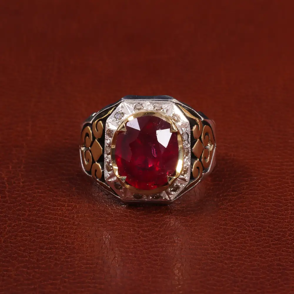 انگشتر یاقوت سرخ مردانه کد 27781