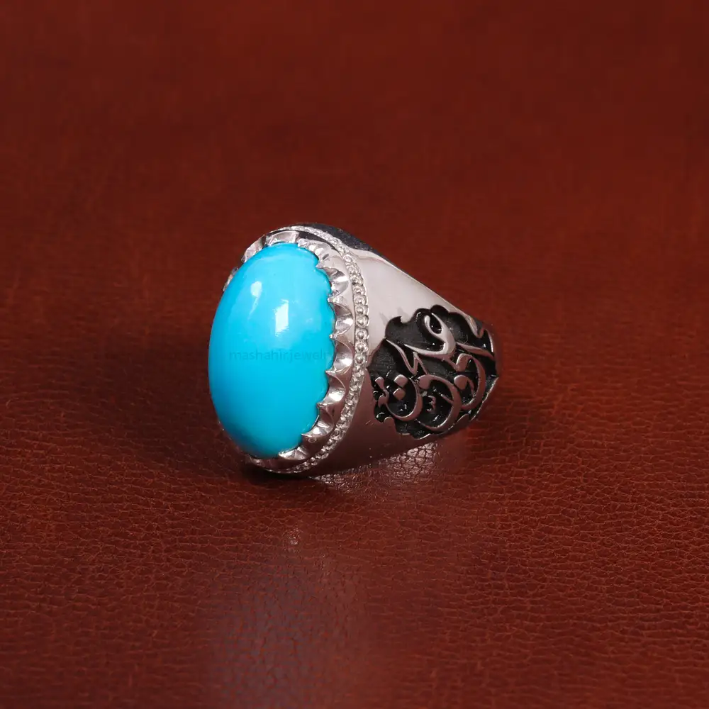 انگشتر فيروزه عجمی مردانه کد 27299