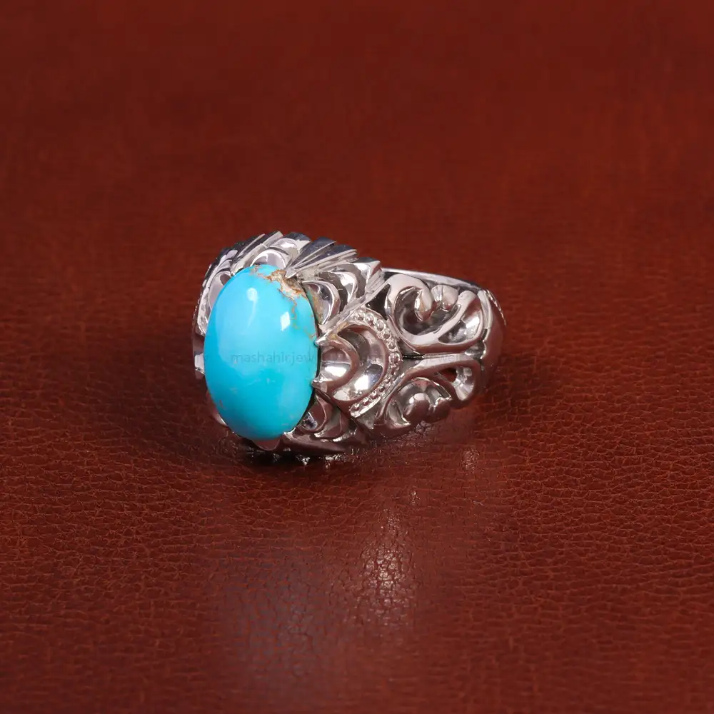 انگشتر فيروزه عجمی مردانه کد 27310