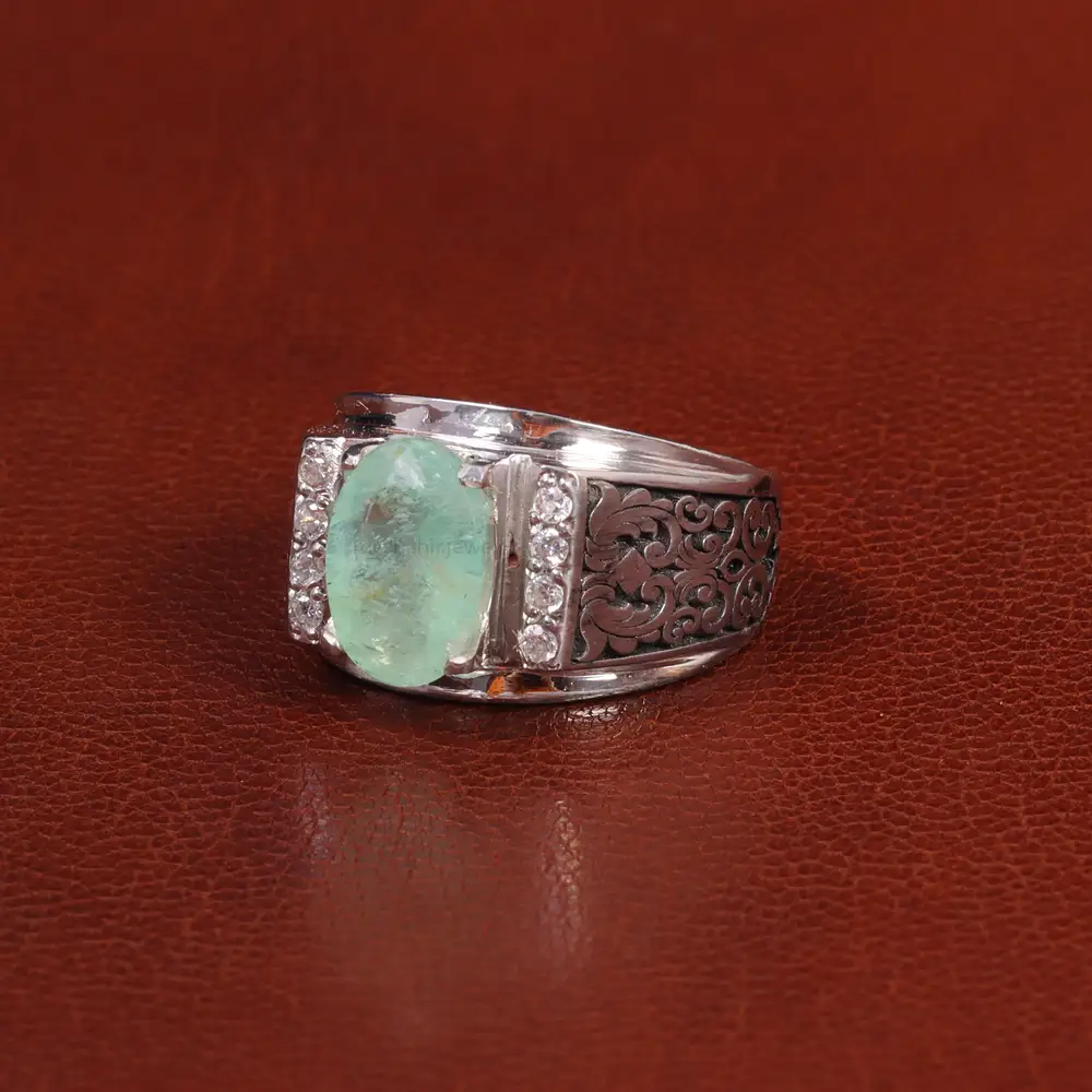 انگشتر زمرد مردانه کد 27347