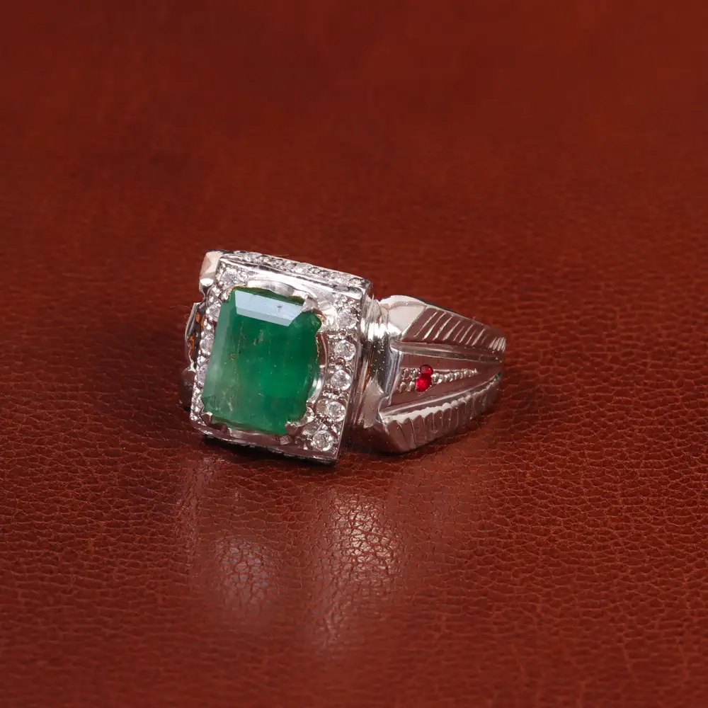 انگشتر زمرد مردانه کد 27355