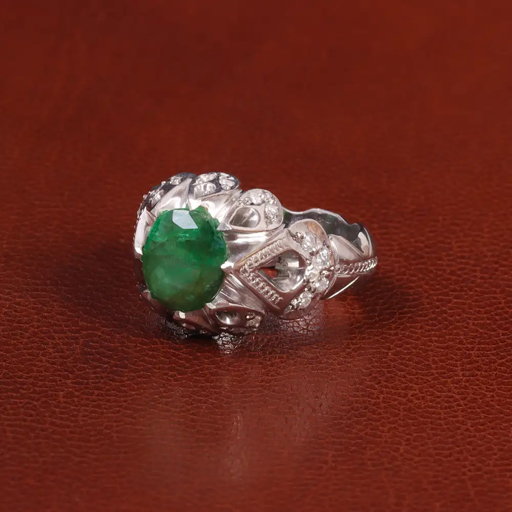 انگشتر زمرد مردانه کد 27365