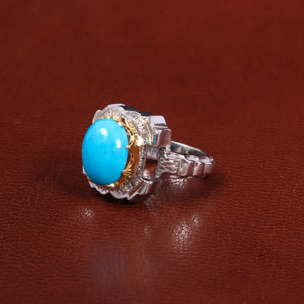 انگشتر فيروزه عجمی مردانه کد 27448