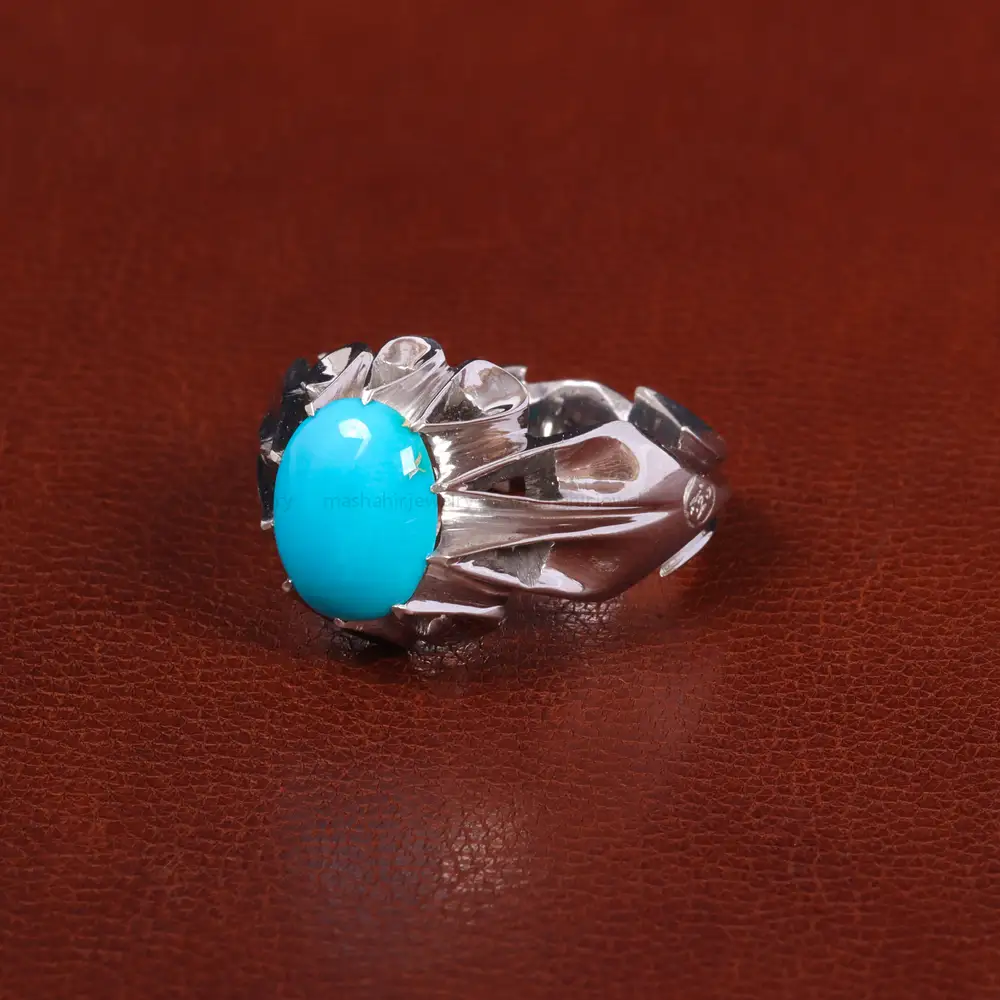 انگشتر فيروزه عجمی مردانه کد 27479