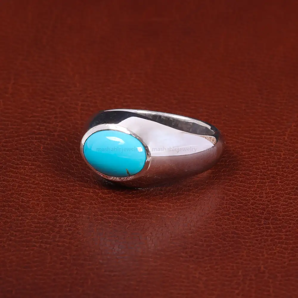 انگشتر فيروزه عجمی مردانه کد 27484