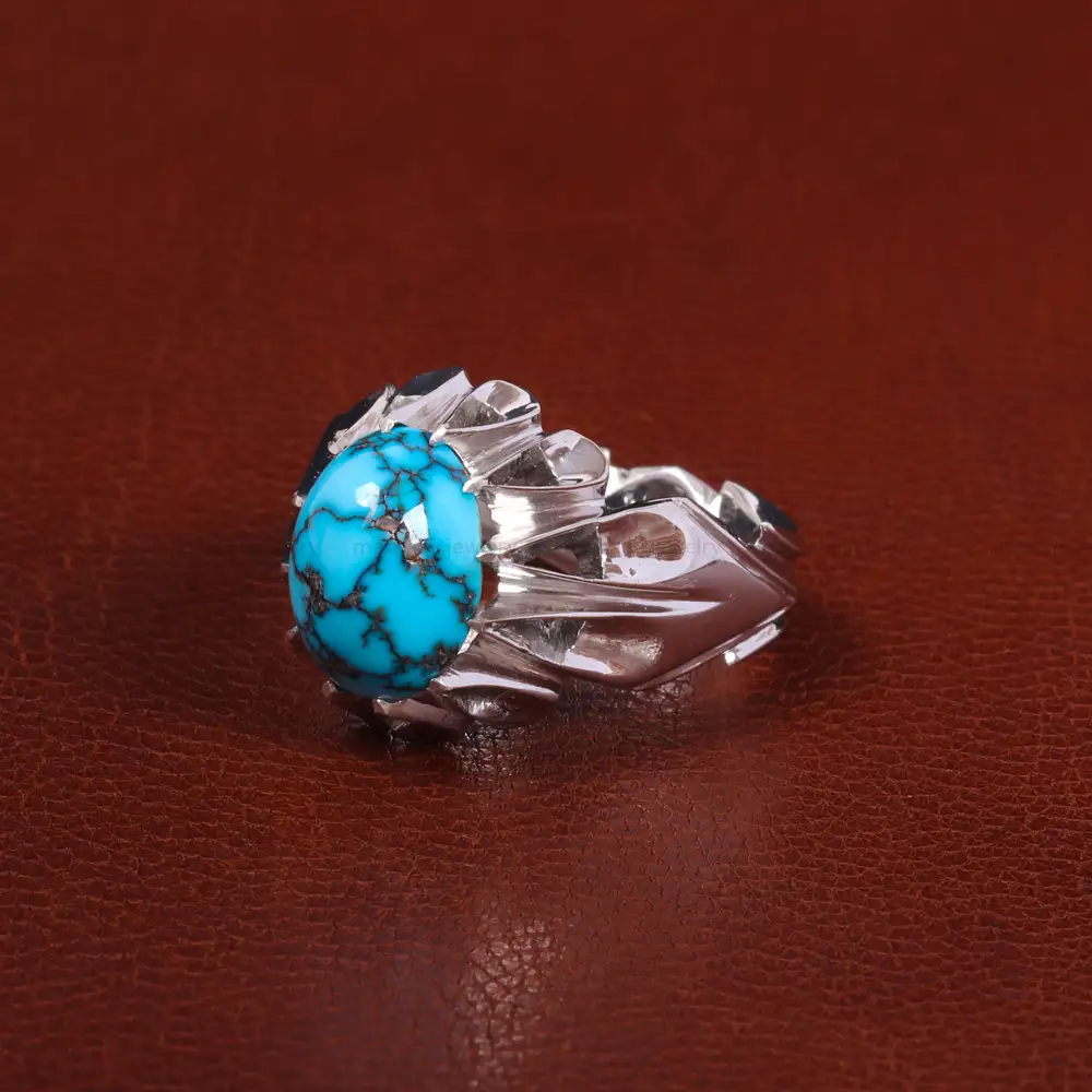 انگشتر فیروزه شجری مردانه کد 27513