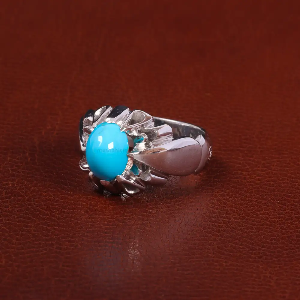 انگشتر فيروزه عجمی مردانه کد 27514