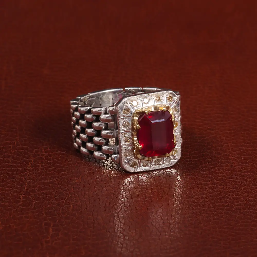 انگشتر یاقوت سرخ مردانه کد 27779