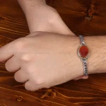 دستبند عقیق مردانه کد 26912