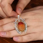 گردنبند عقیق مردانه کد 26915