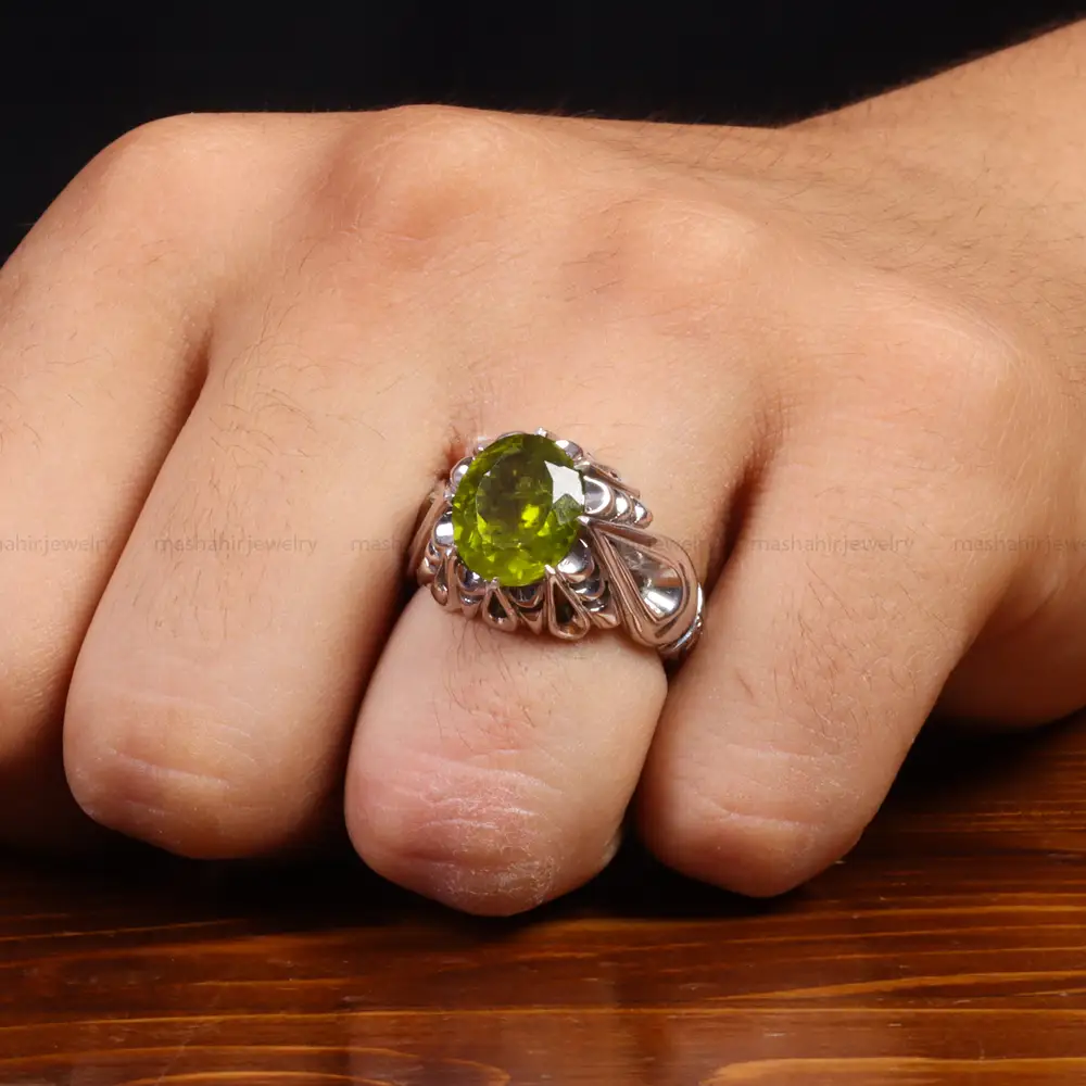 انگشتر زبرجد مردانه کد 27352