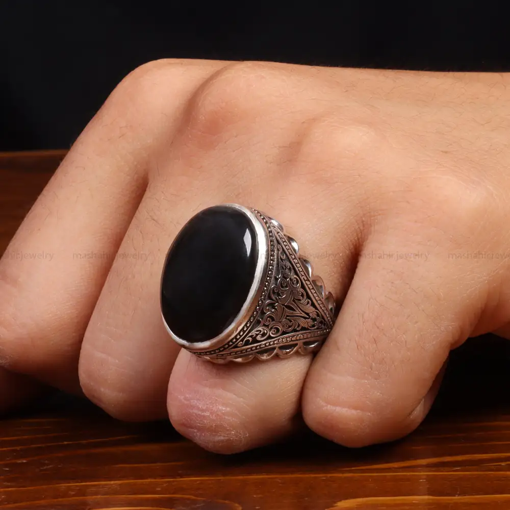 انگشتر عقیق مردانه کد 27369