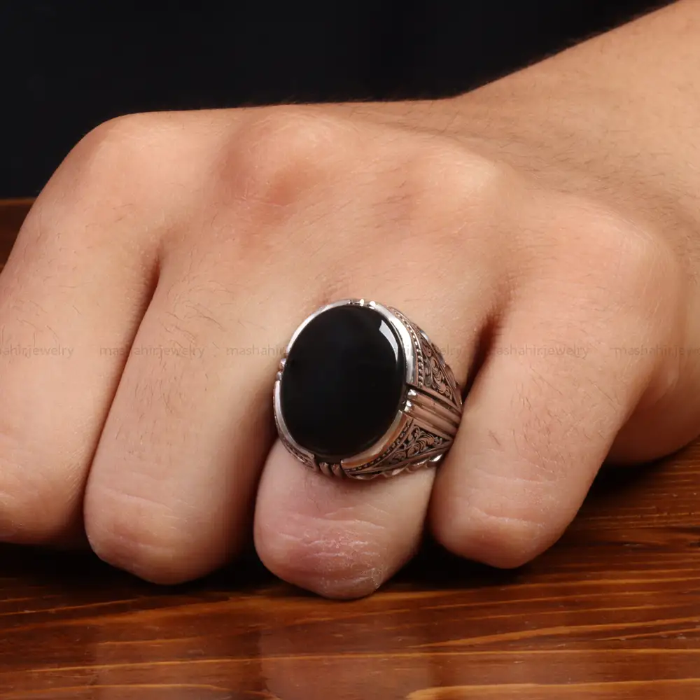 انگشتر عقیق مردانه کد 27372