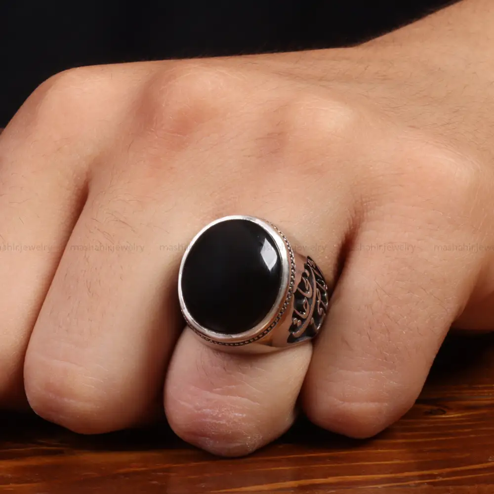 انگشتر عقیق مردانه کد 27374