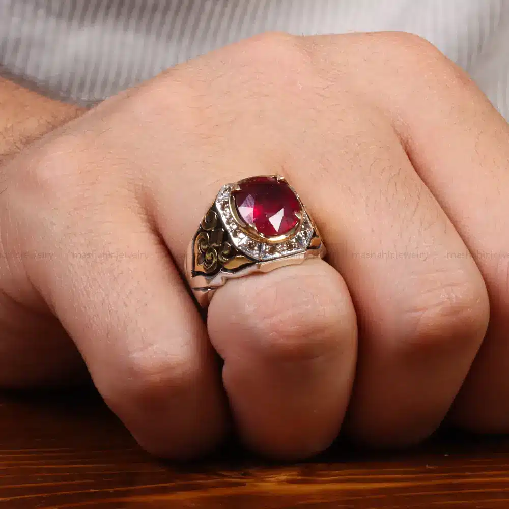 انگشتر یاقوت سرخ مردانه کد 27781