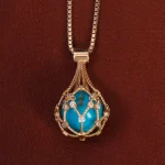 گردنبند فیروزه زنانه طلا کد 28057